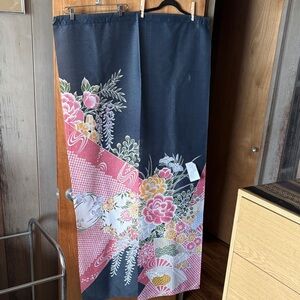 Japanese Noren Door Doorway Hanging Curtain Room Divider - Floral